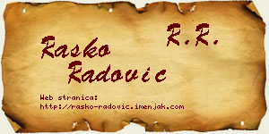 Raško Radović vizit kartica
